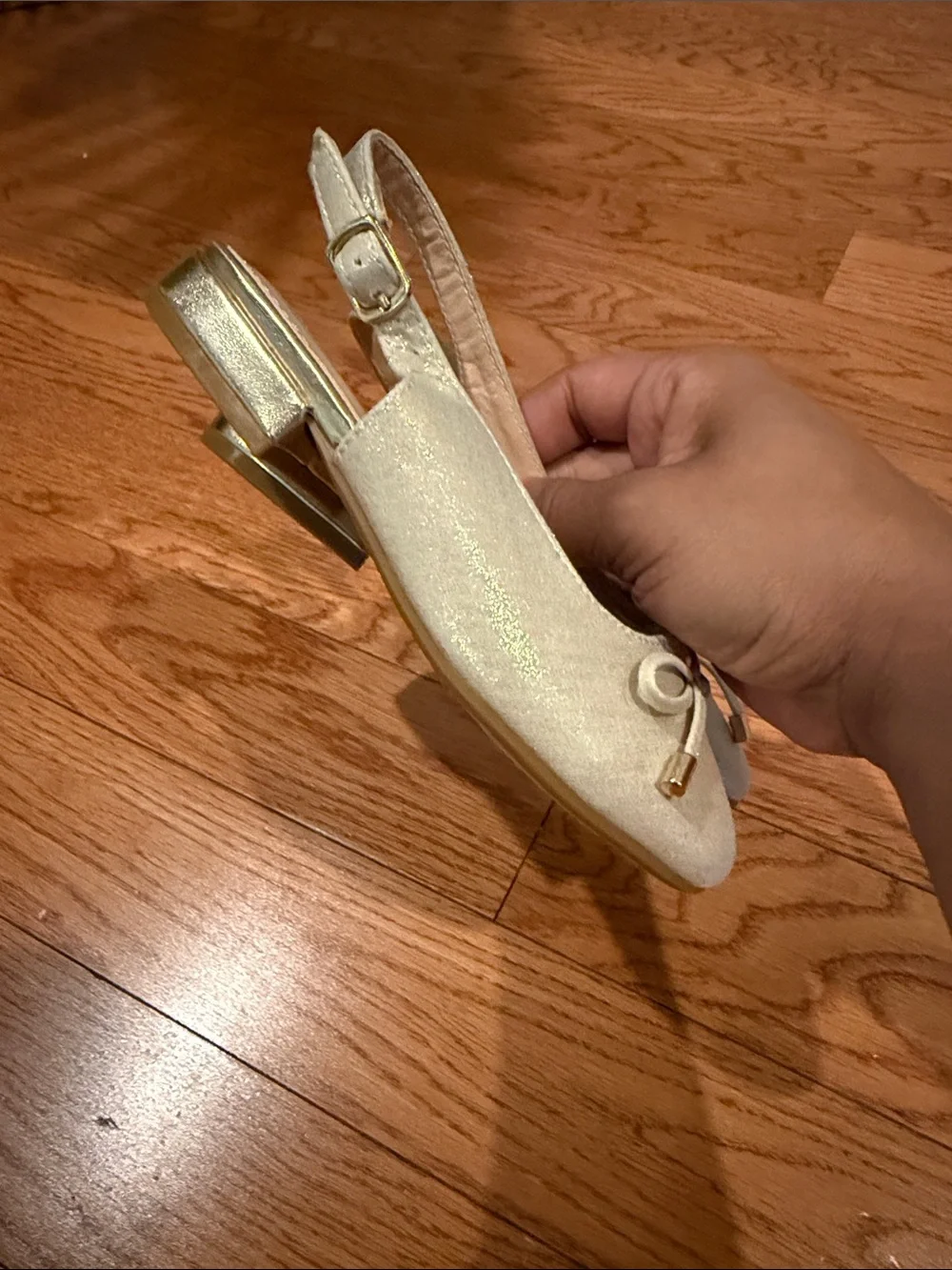 Sugar Girls Gold Glitter Slingback Ballet Flats